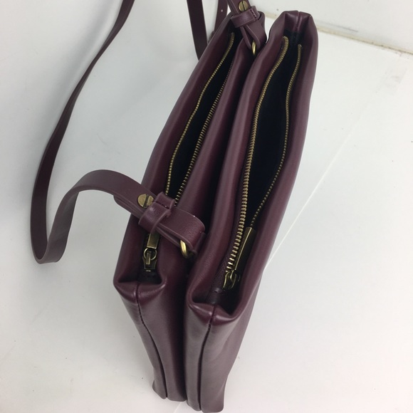 Burgundy Leather Shoulder Bag - Picture 2 of 7